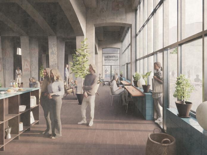 Illustration af hvordan brobuerne kan komme til at se ud indefra efter opgraderingen af Nørrebro Stationsområde